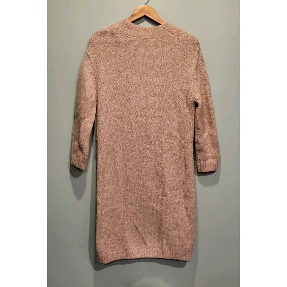 Magaschoni Beige Alpaca Wool Blend Long Cardigan Sweater Pockets Sz M - Picture 4 of 7